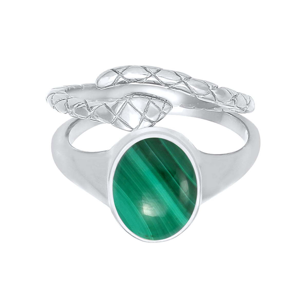 Silber - Elli PREMIUM | Ringset | Malachit ( Grün ) | 925er Sterling Silber
