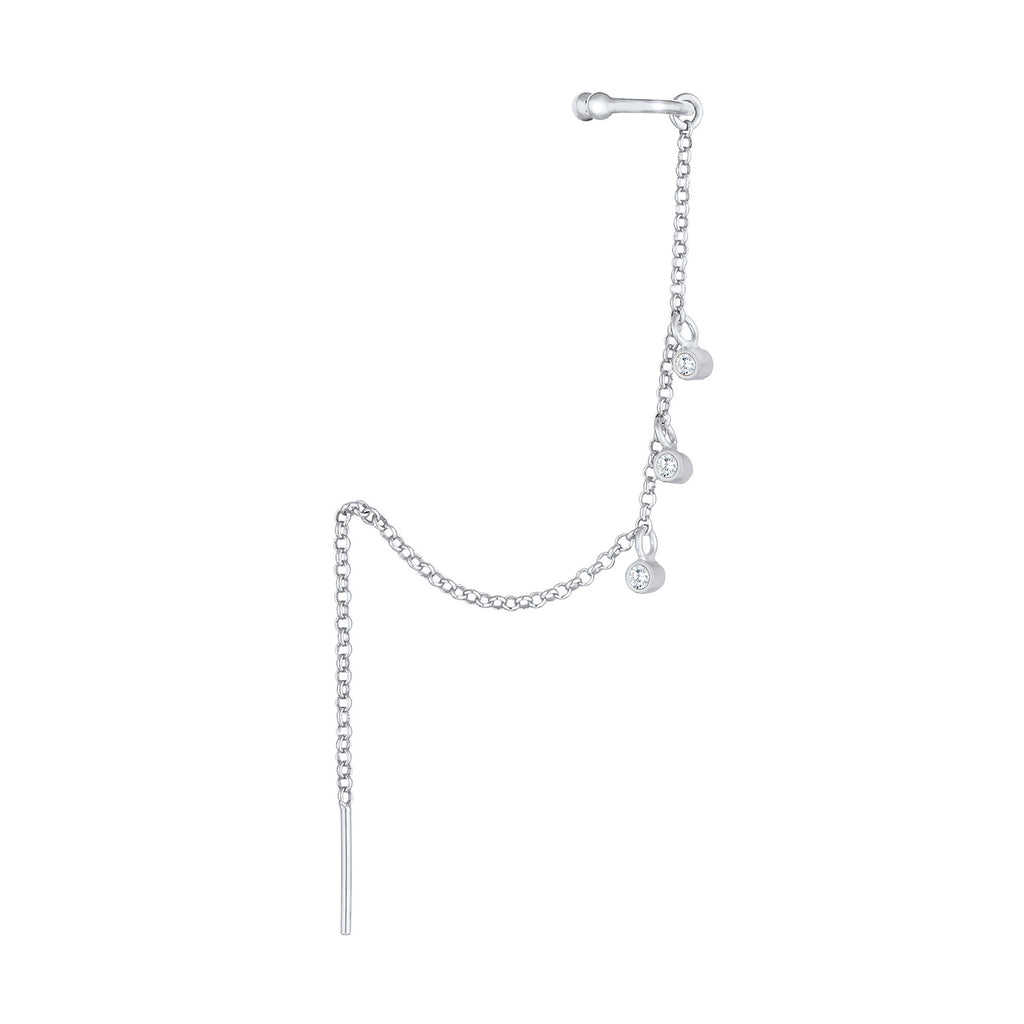 Silber - Elli | Earcuff | Zirkonia ( Weiß ) | 925er Sterling Silber