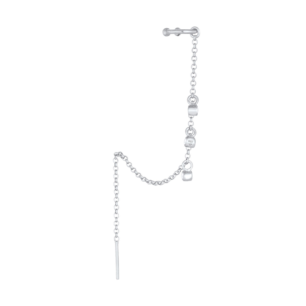 Silber - Elli | Earcuff | Zirkonia ( Weiß ) | 925er Sterling Silber