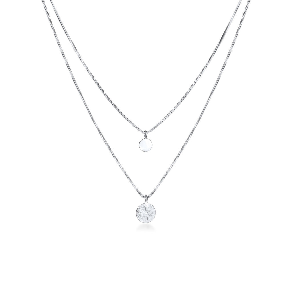 Silber - Elli | Venezianer-Layer-Halskette Geo | 925er Sterling Silber