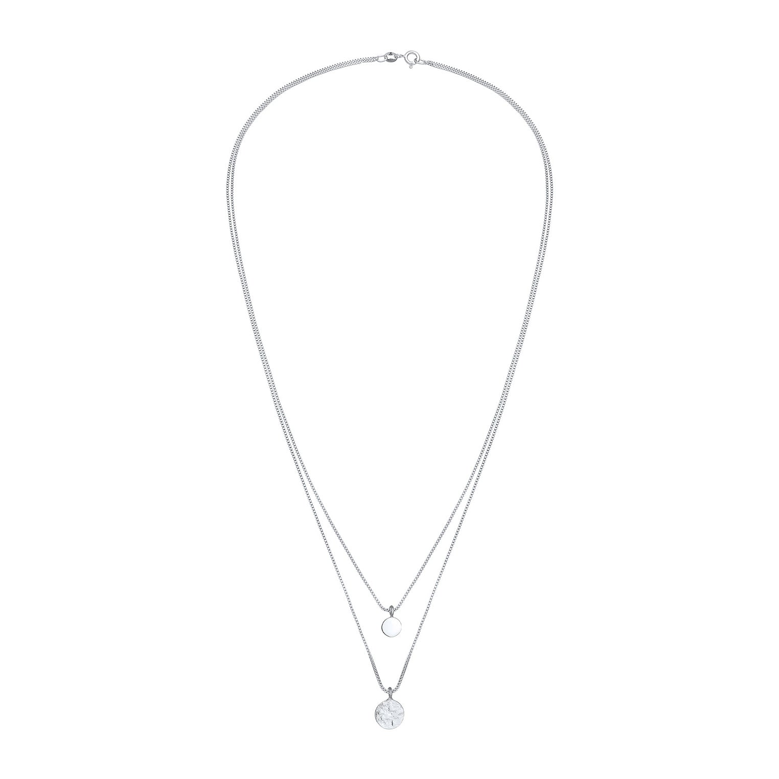 Silber - Elli | Venezianer-Layer-Halskette Geo | 925er Sterling Silber