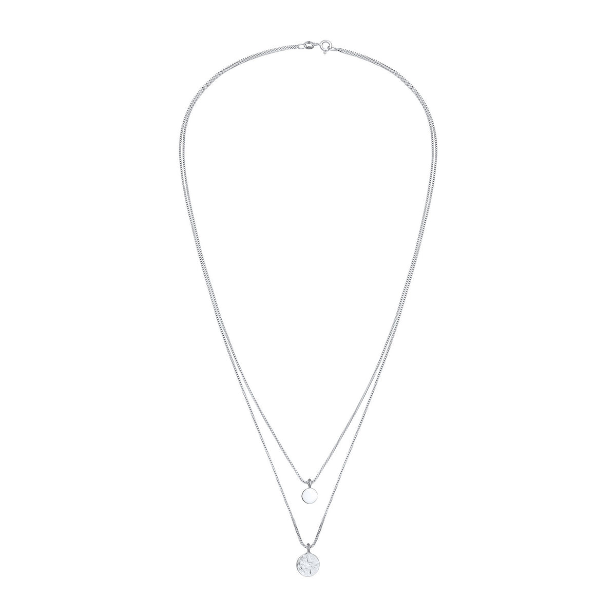 Silber - Elli | Venezianer-Layer-Halskette Geo | 925er Sterling Silber