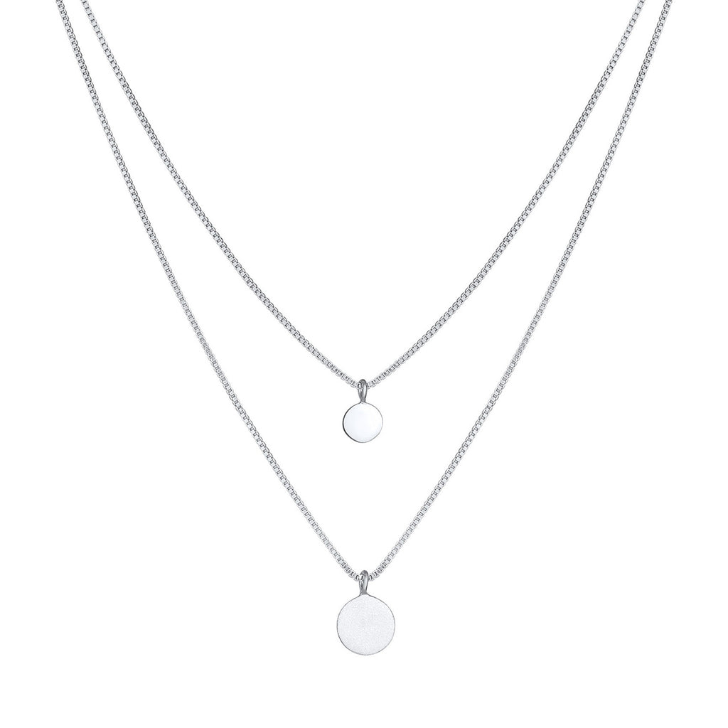 Silber - Elli | Venezianer-Layer-Halskette Geo | 925er Sterling Silber