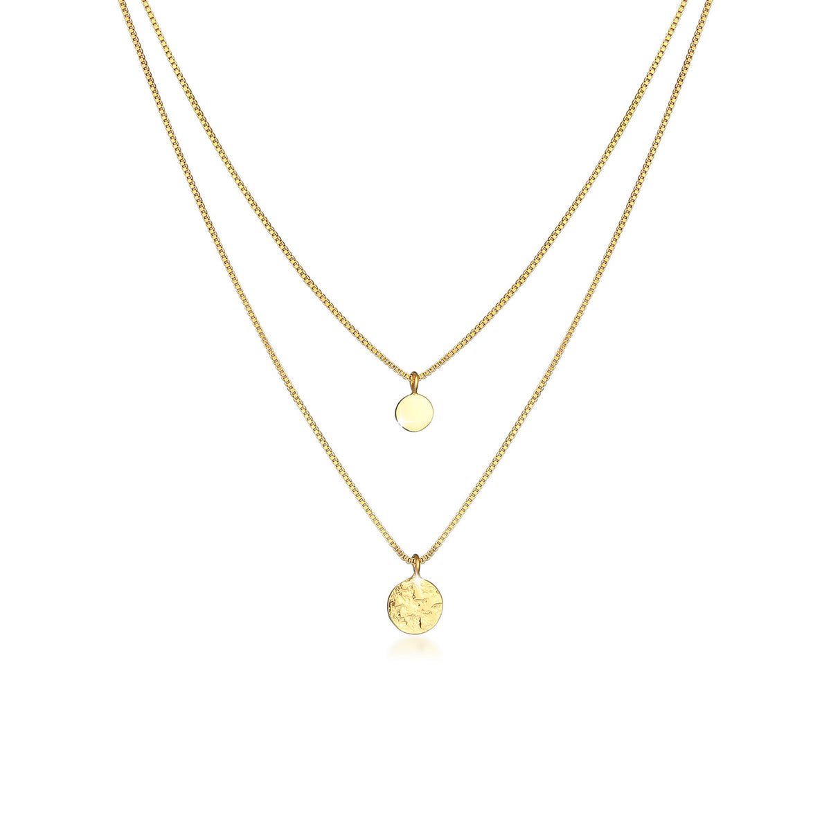 Gold - Elli | Venezianer-Layer-Halskette Geo | 925 Sterling Silber vergoldet