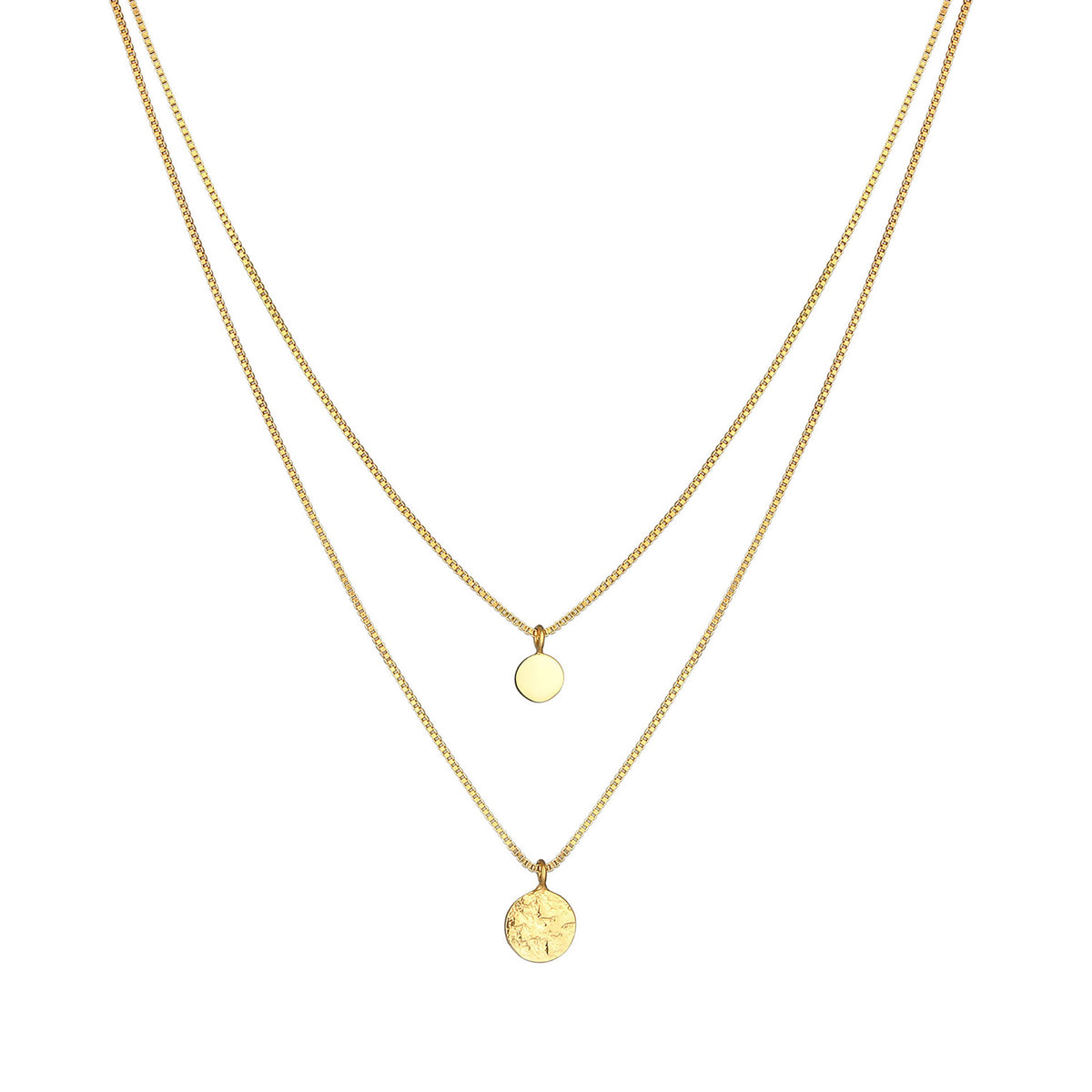 Gold - Elli | Venezianer-Layer-Halskette Geo | 925 Sterling Silber vergoldet
