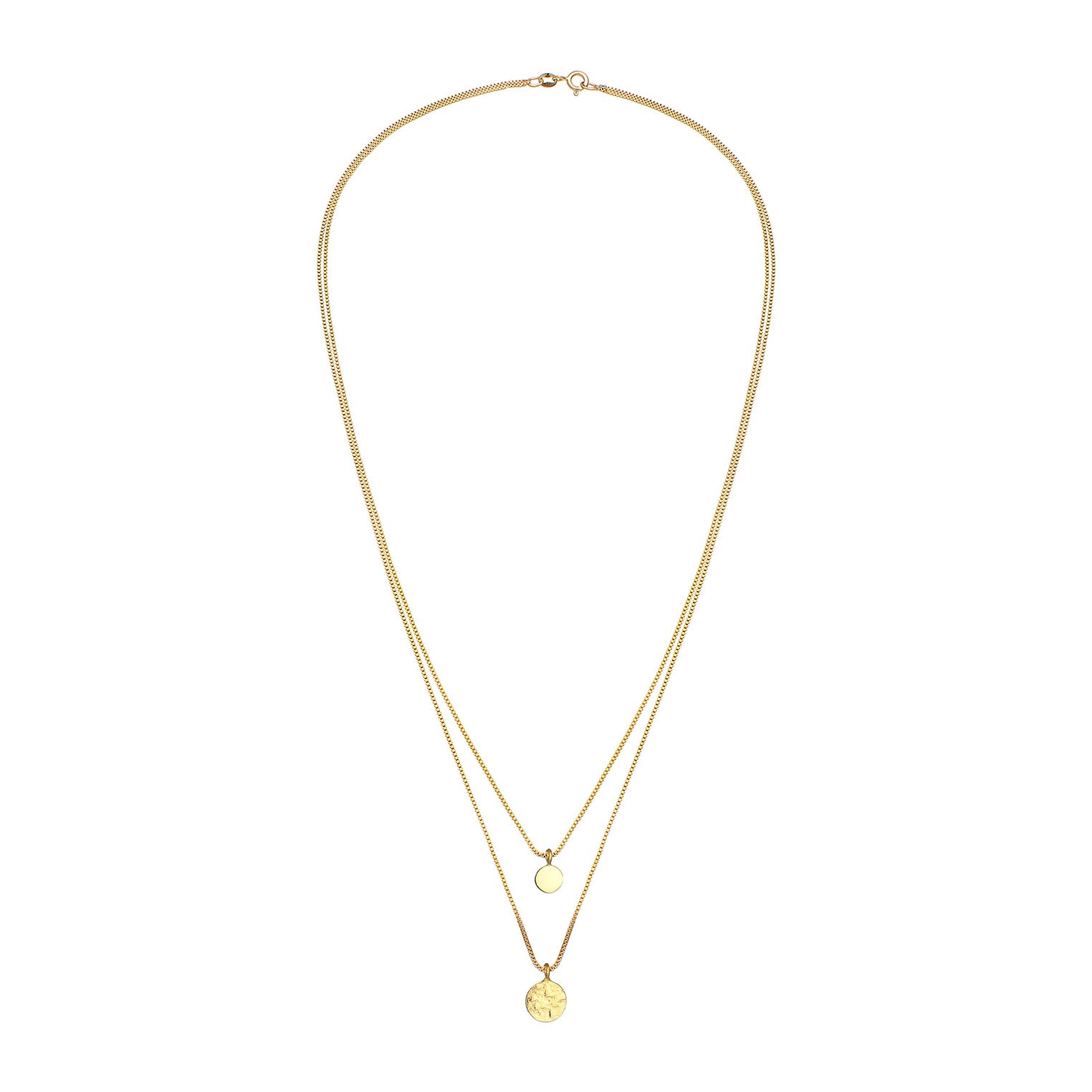 Gold - Elli | Venezianer-Layer-Halskette Geo | 925 Sterling Silber vergoldet