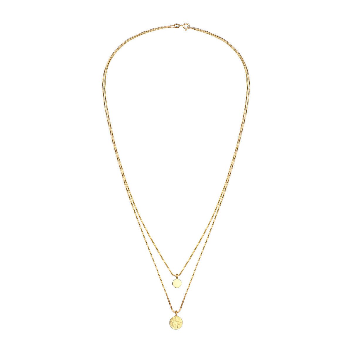 Gold - Elli | Venezianer-Layer-Halskette Geo | 925 Sterling Silber vergoldet