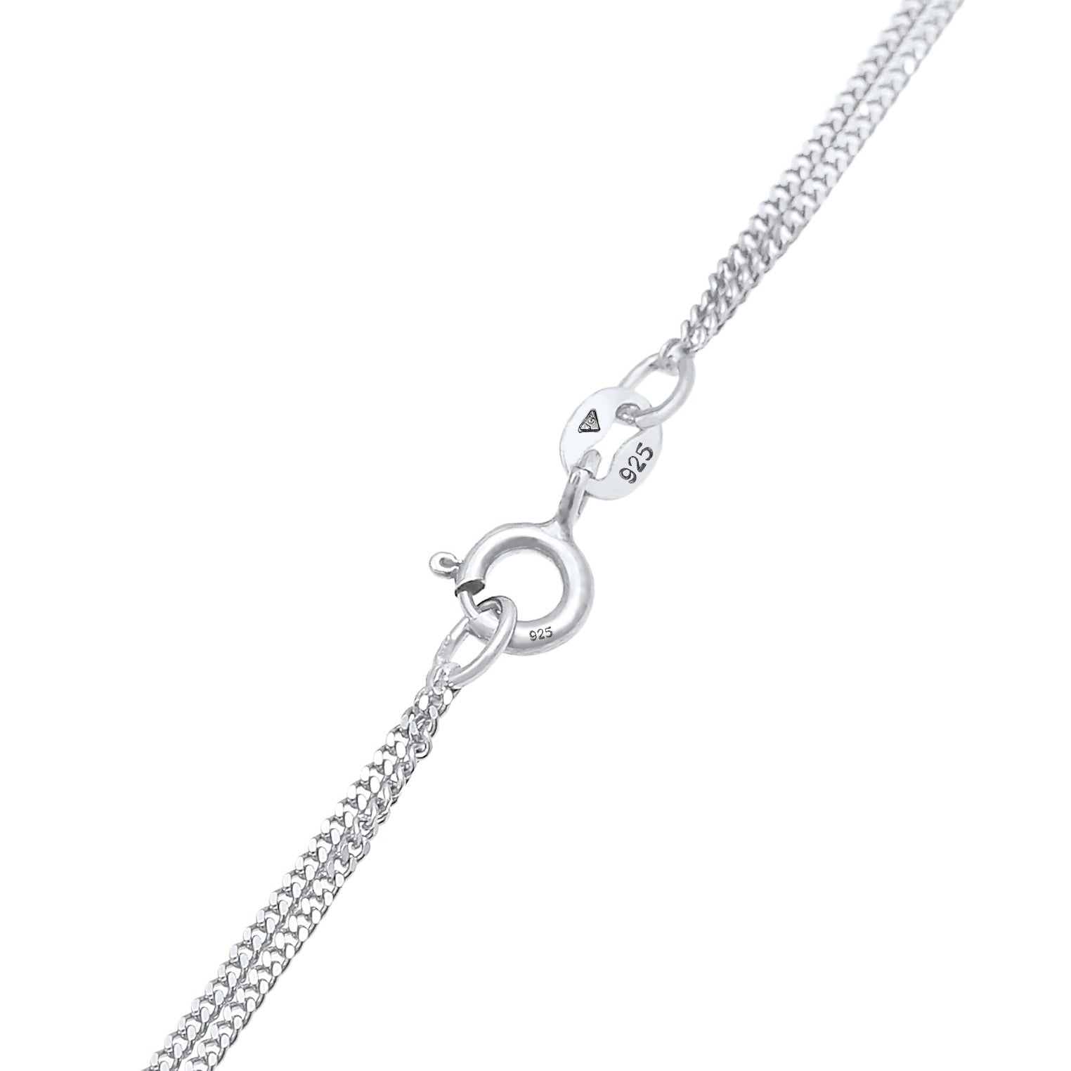 Silber - Elli | Layer-Halskette Kreuz | Mit Kristallen von Swarovski® (Weiß) | 925er Sterling Silber