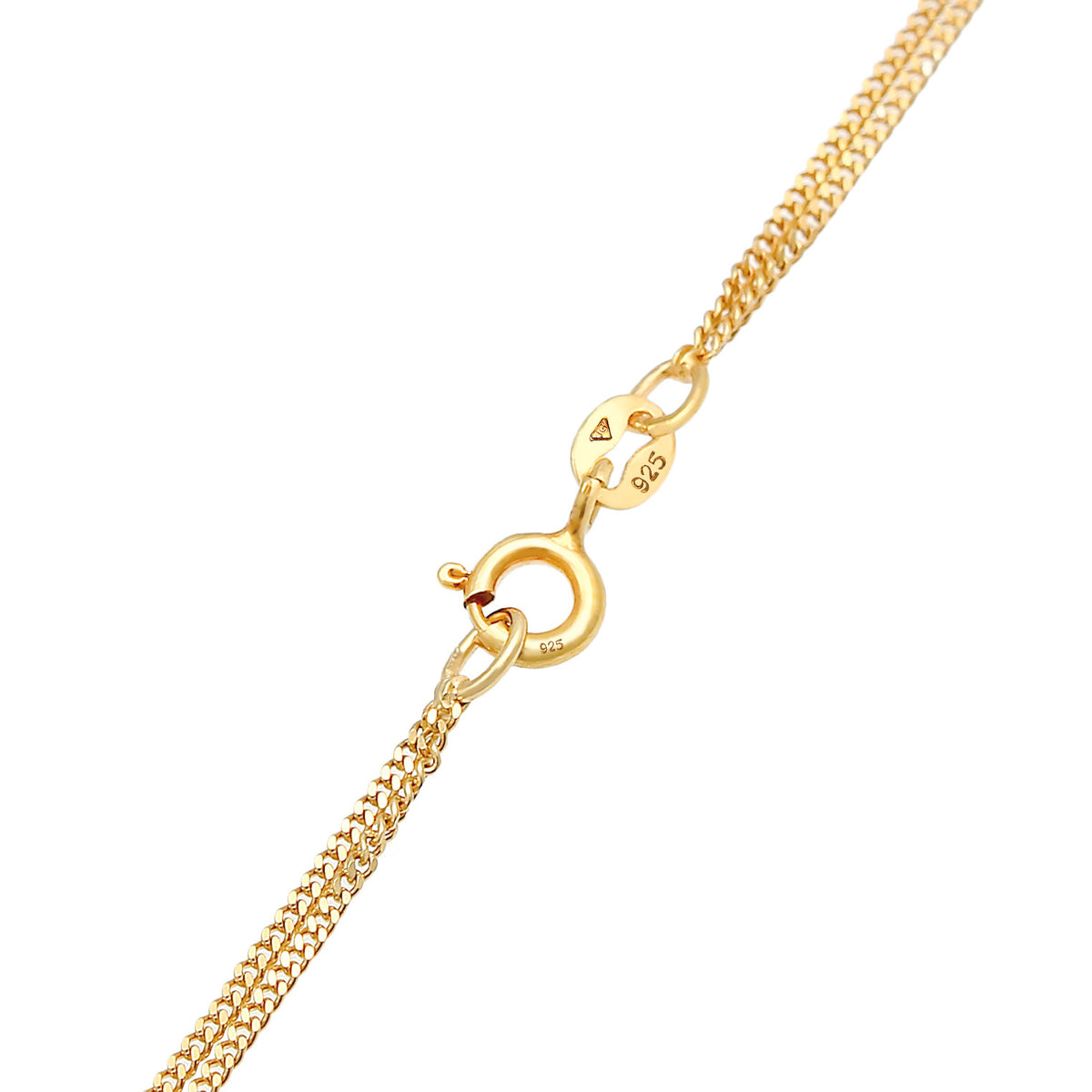 Gold - Elli | Layer-Halskette Kreuz | Mit Kristallen von Swarovski® (Weiß) | 925 Sterling Silber vergoldet