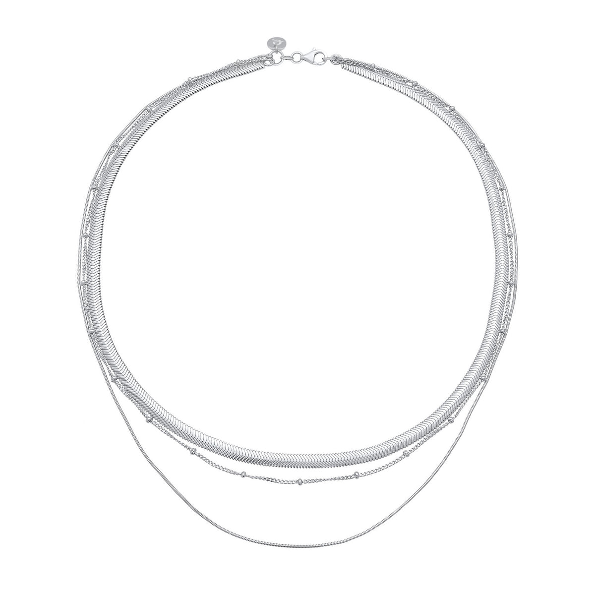 Silber - Elli PREMIUM | Schlangen-Layer-Halskette | 925er Sterling Silber