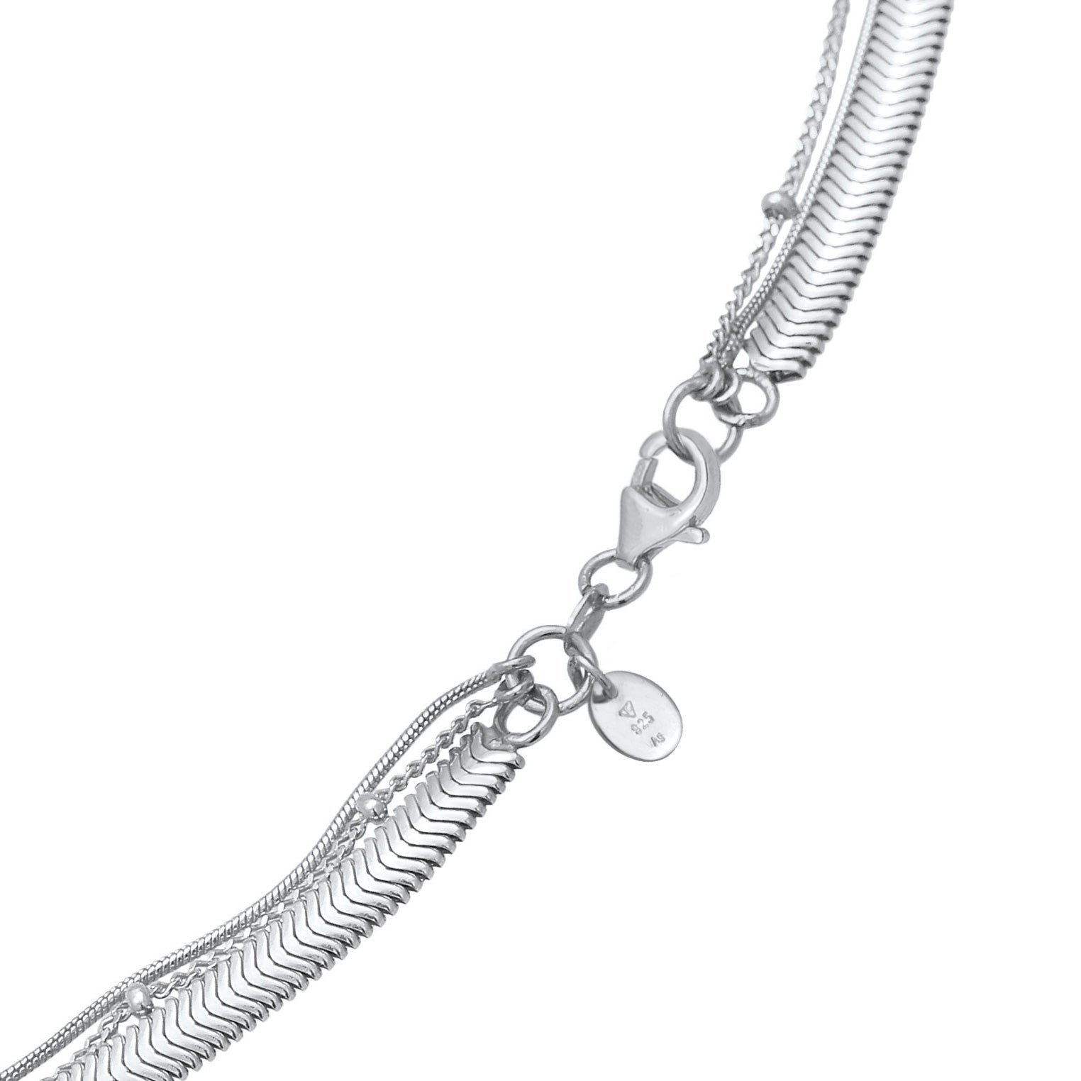 Silber - Elli PREMIUM | Schlangen-Layer-Halskette | 925er Sterling Silber