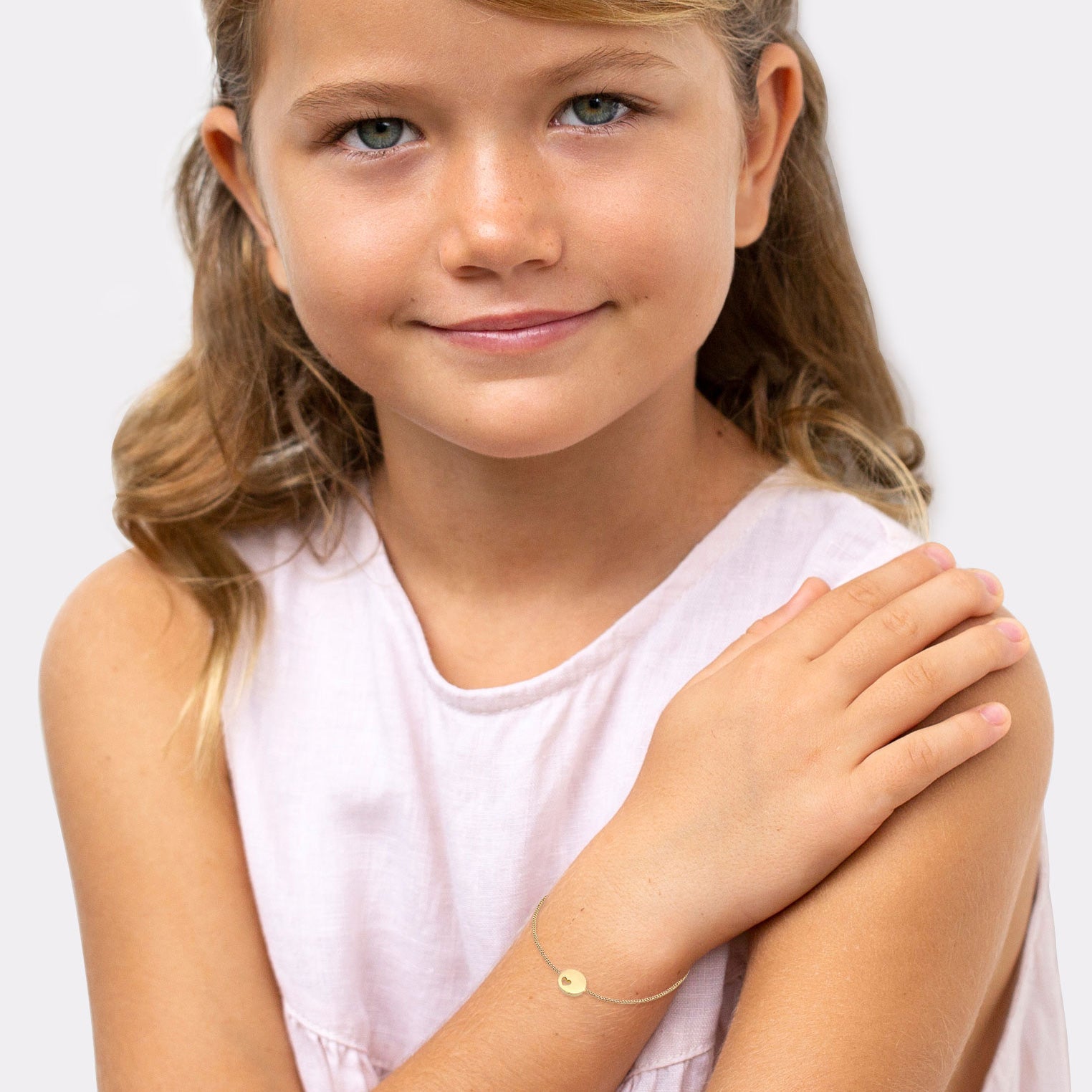 Gold - Elli | Mutter-Kind-Armbandset Herz | 925 Sterling Silber vergoldet