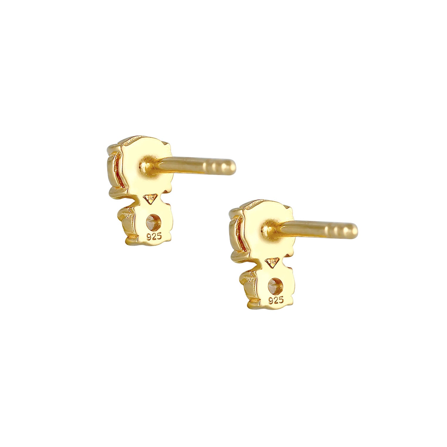 Gold - Elli | Ohrstecker | Zirkonia ( Weiß ) | 925 Sterling Silber vergoldet