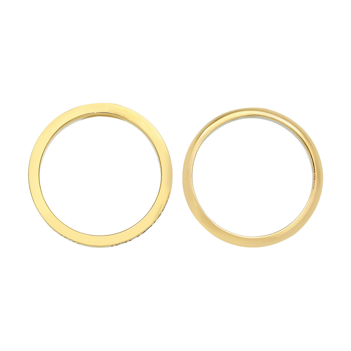 Gold - Elli | Bandring | Mit Kristallen von Swarovski® (Weiß) | 925 Sterling Silber vergoldet