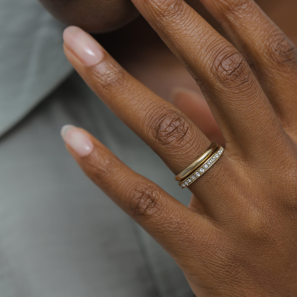 Gold - Elli | Bandring | Mit Kristallen von Swarovski® (Weiß) | 925 Sterling Silber vergoldet