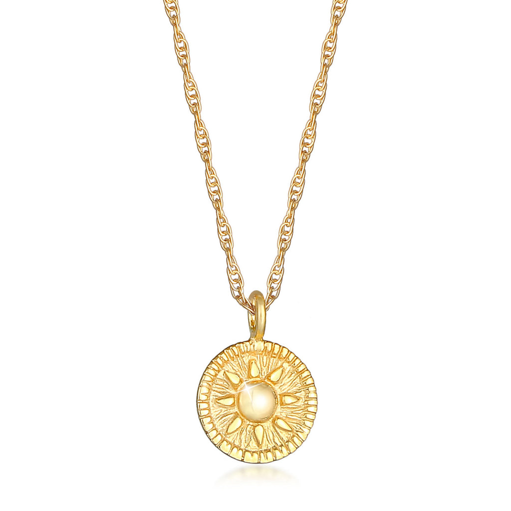 Gold - Elli | Halskette Münze | 925 Sterling Silber vergoldet