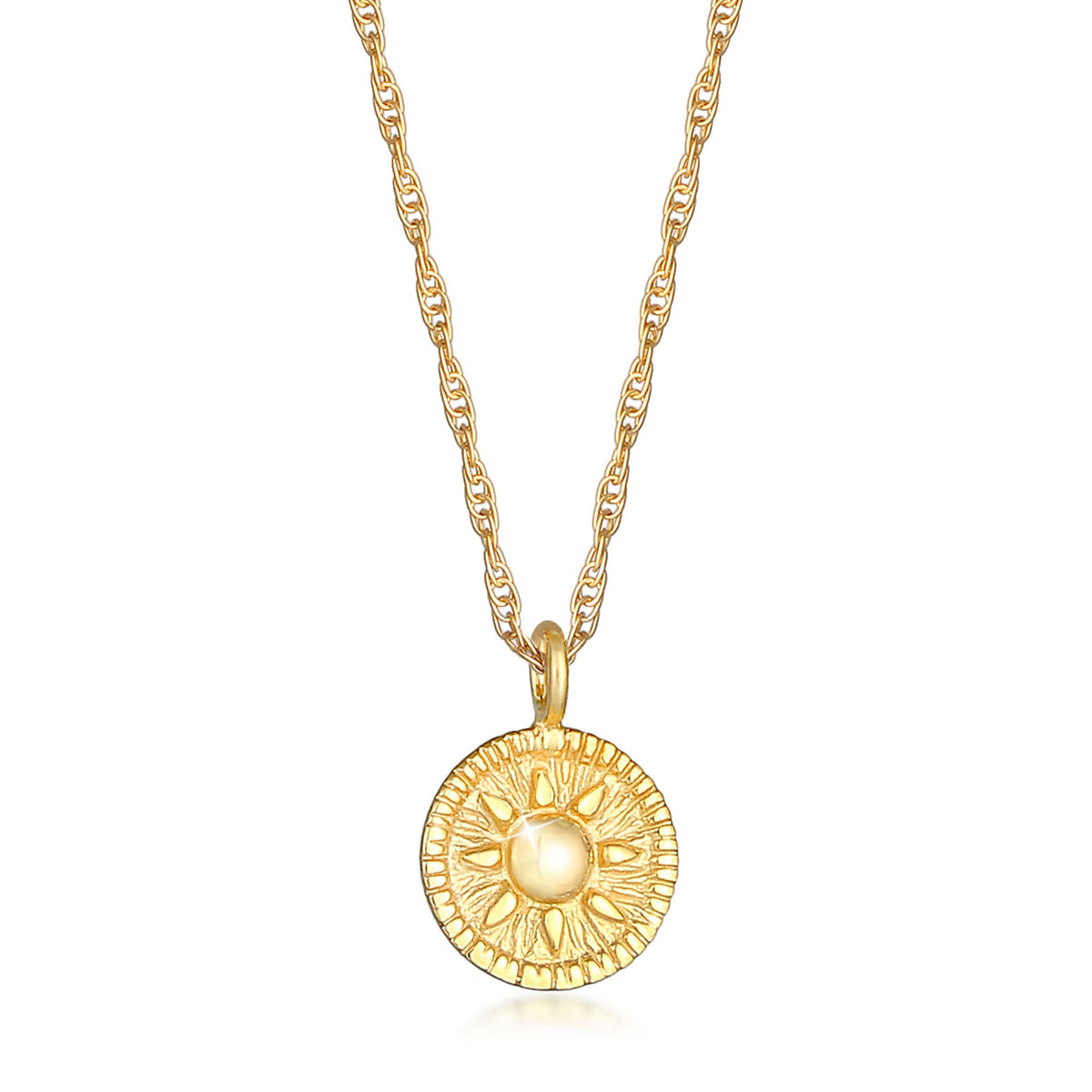 Gold - Elli | Halskette Münze | 925 Sterling Silber vergoldet