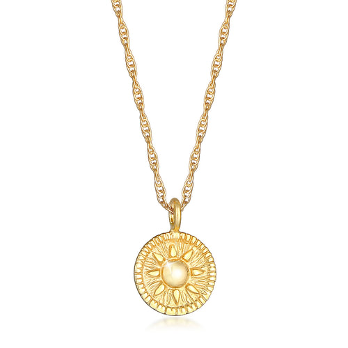 Gold - Elli | Halskette Münze | 925 Sterling Silber vergoldet