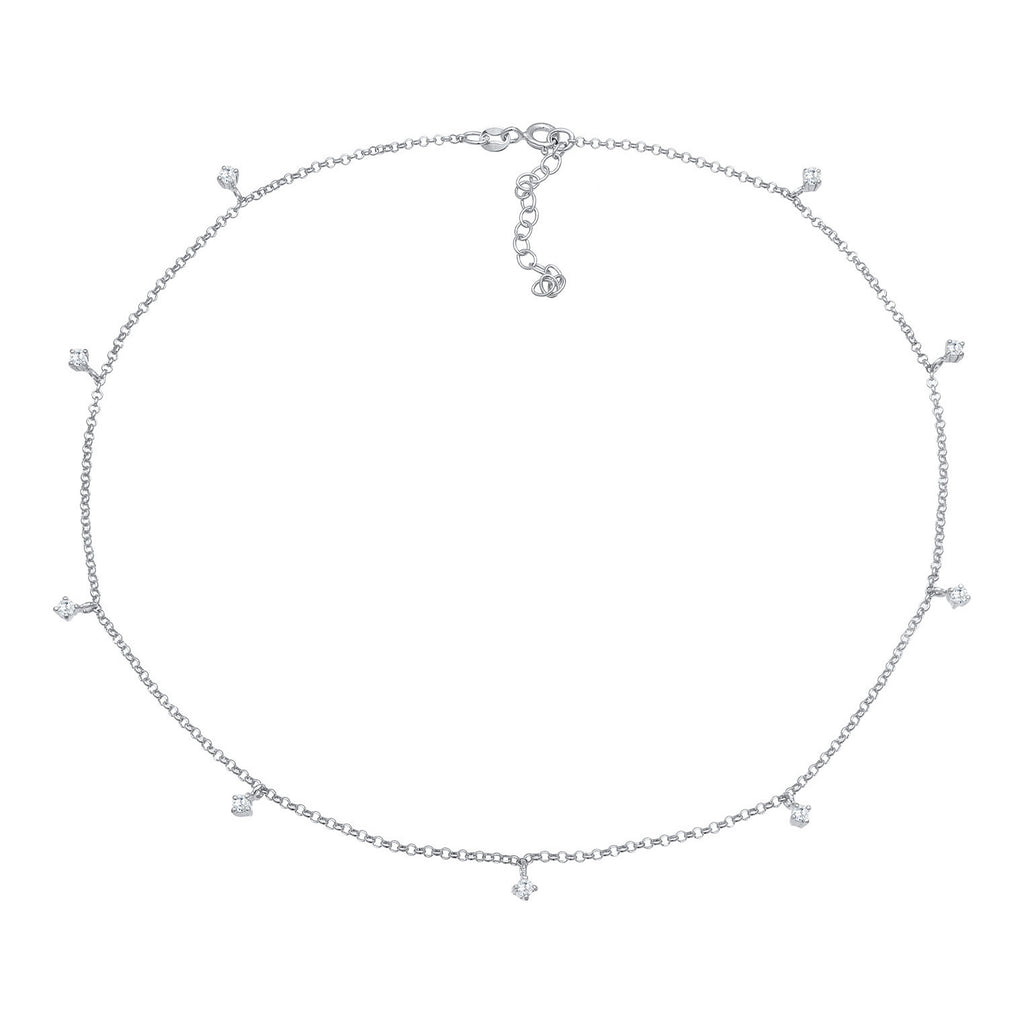 Silber - Elli | Choker | Zirkonia (Weiß) | 925er Sterling Silber