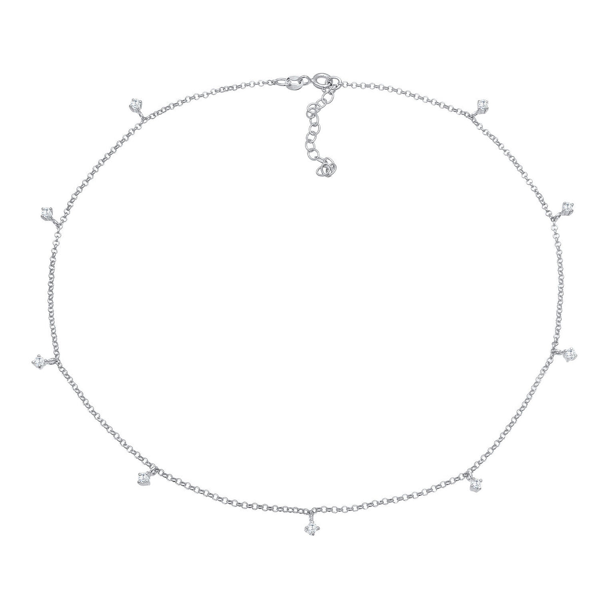 Silber - Elli | Choker | Zirkonia (Weiß) | 925er Sterling Silber