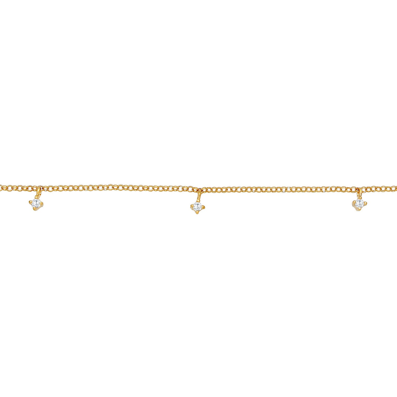 Gold - Elli | Choker | Zirkonia (Weiß) | 925 Sterling Silber Vergoldet