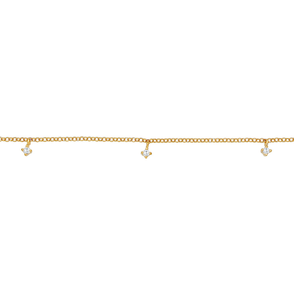 Gold - Elli | Choker | Zirkonia (Weiß) | 925 Sterling Silber Vergoldet