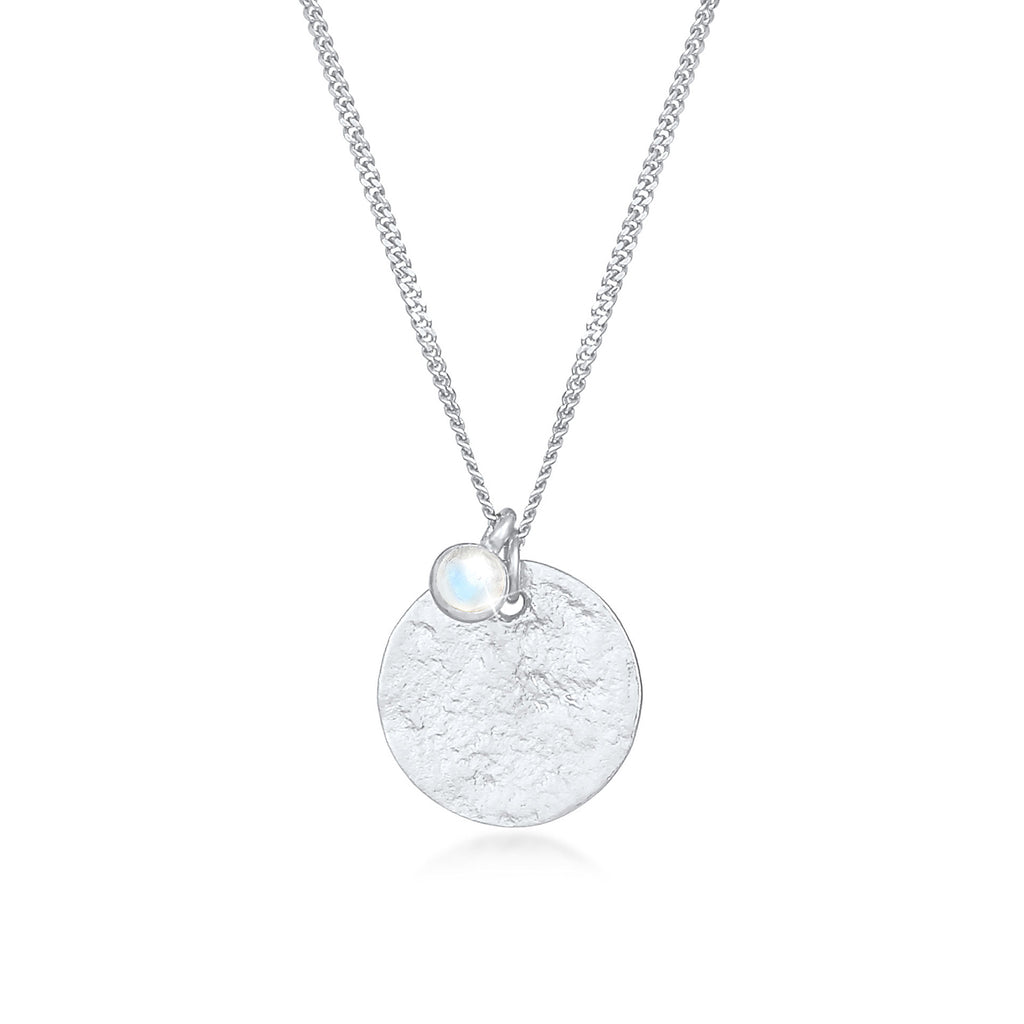 Silber - Elli | Halskette | Mondstein ( Weiß ) | 925er Sterling Silber
