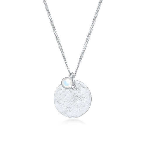 Silber - Elli | Halskette | Mondstein ( Weiß ) | 925er Sterling Silber