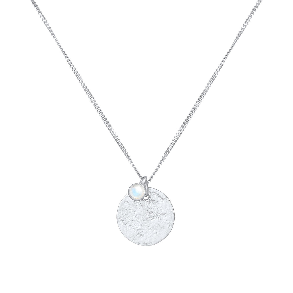 Silber - Elli | Halskette | Mondstein ( Weiß ) | 925er Sterling Silber