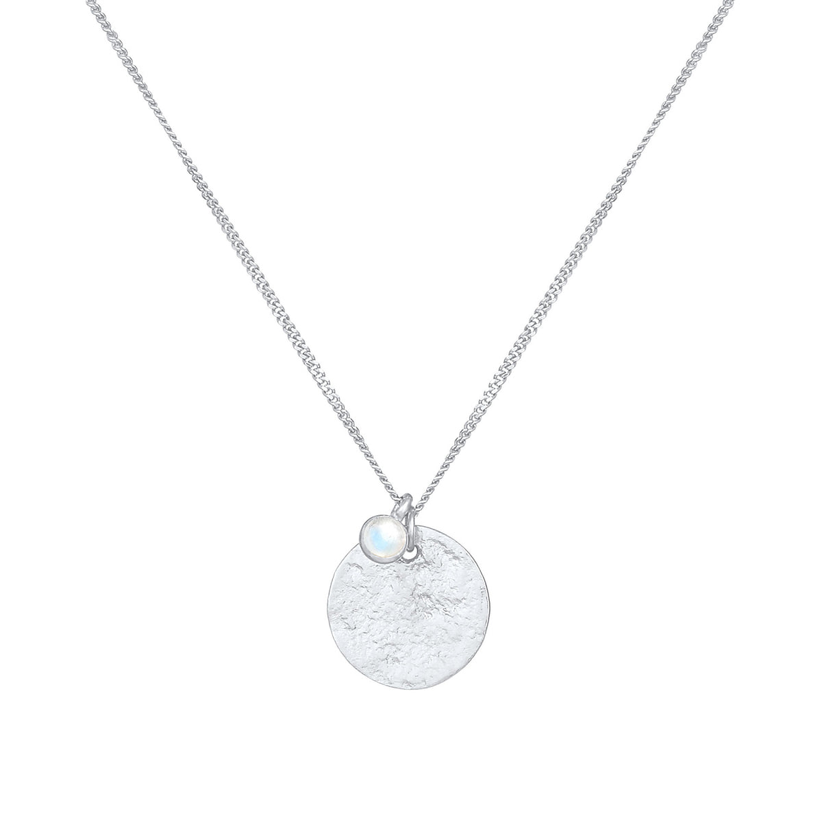 Silber - Elli | Halskette | Mondstein ( Weiß ) | 925er Sterling Silber