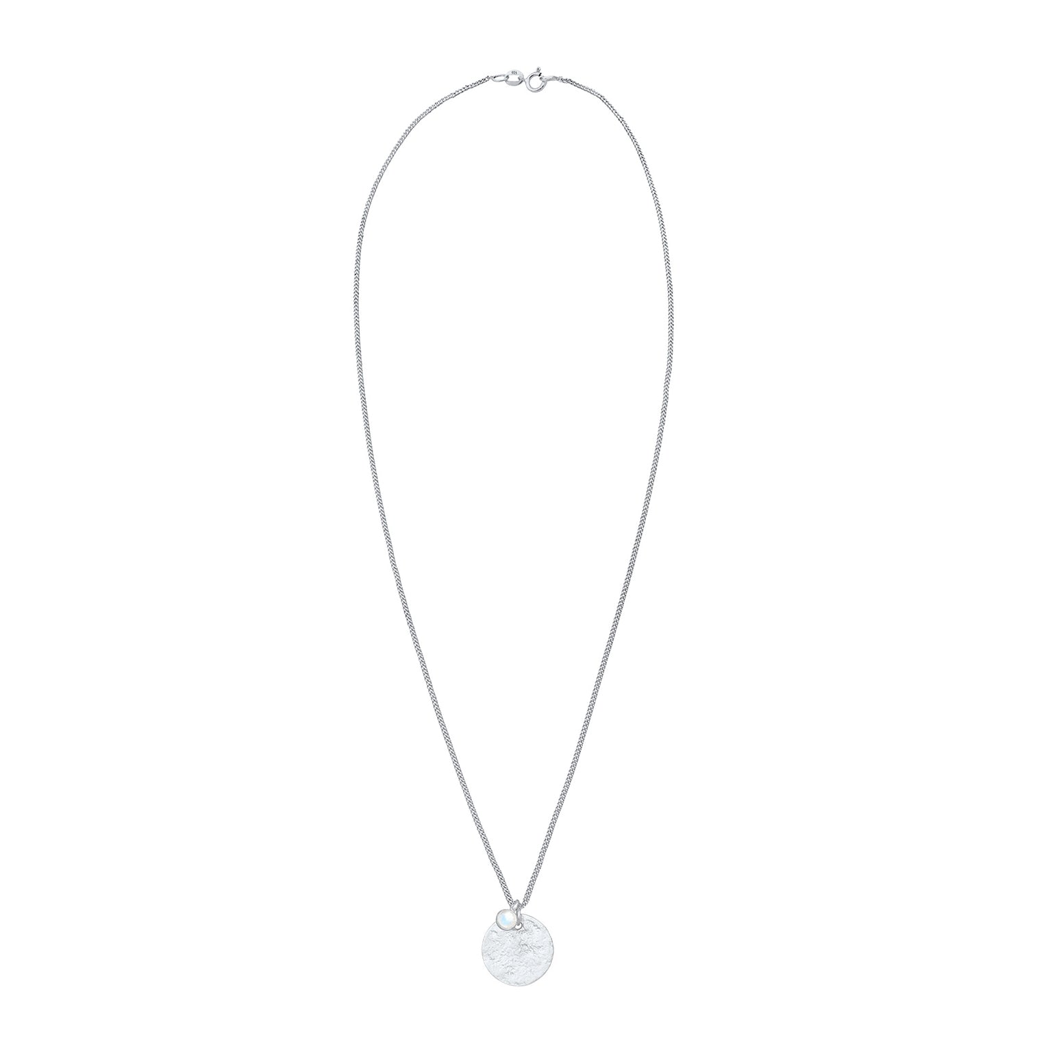 Silber - Elli | Halskette | Mondstein ( Weiß ) | 925er Sterling Silber
