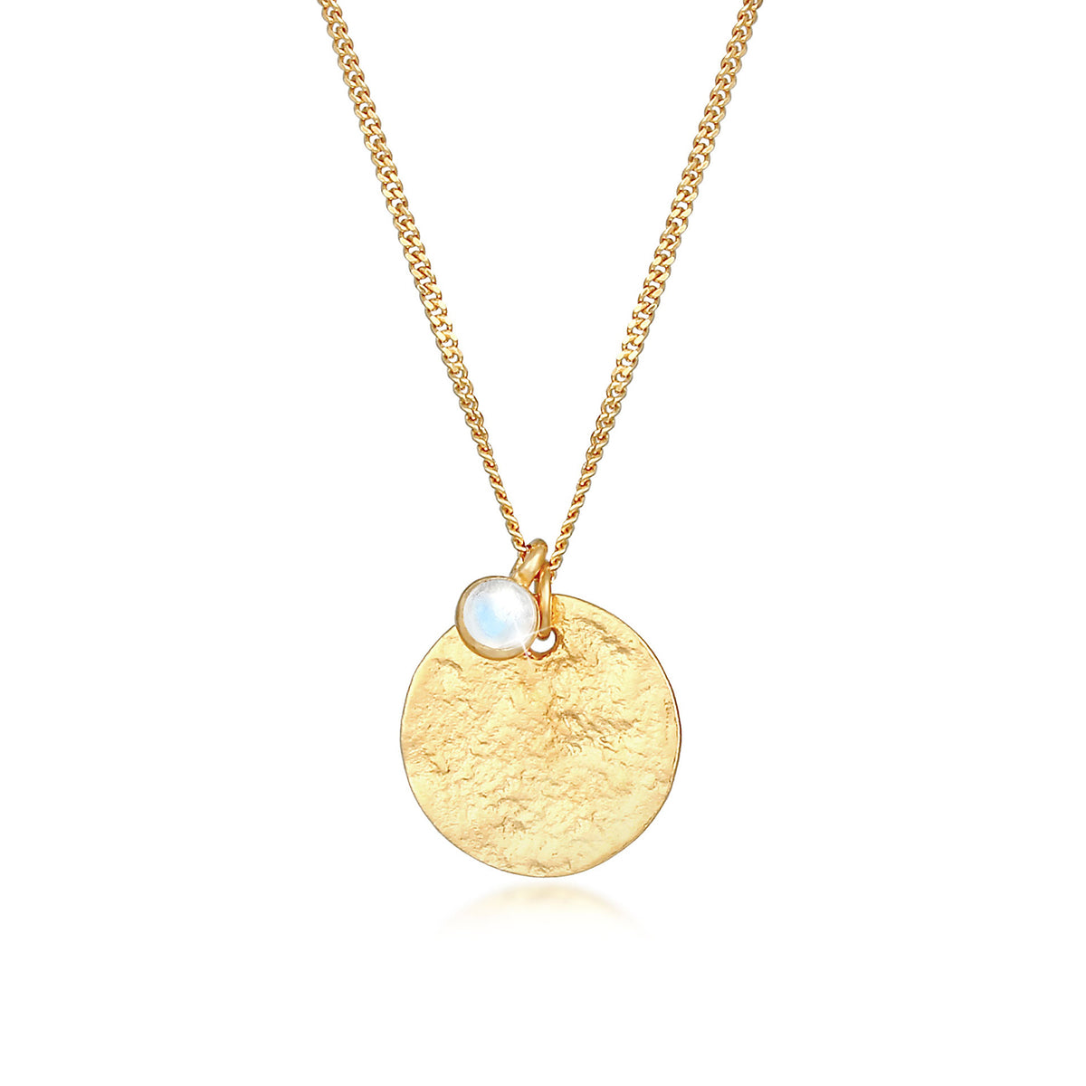 Gold - Elli | Halskette | Mondstein ( Weiß ) | 925 Sterling Silber vergoldet