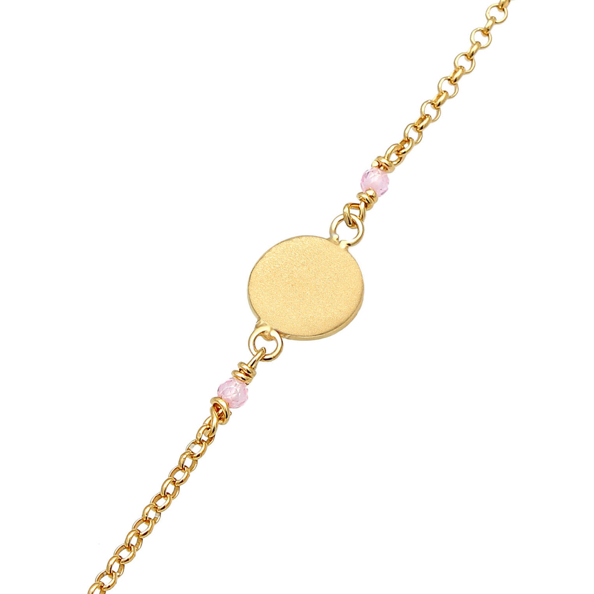 Gold - Elli | Armband | Quarz ( Rosa ) | 925 Sterling Silber vergoldet