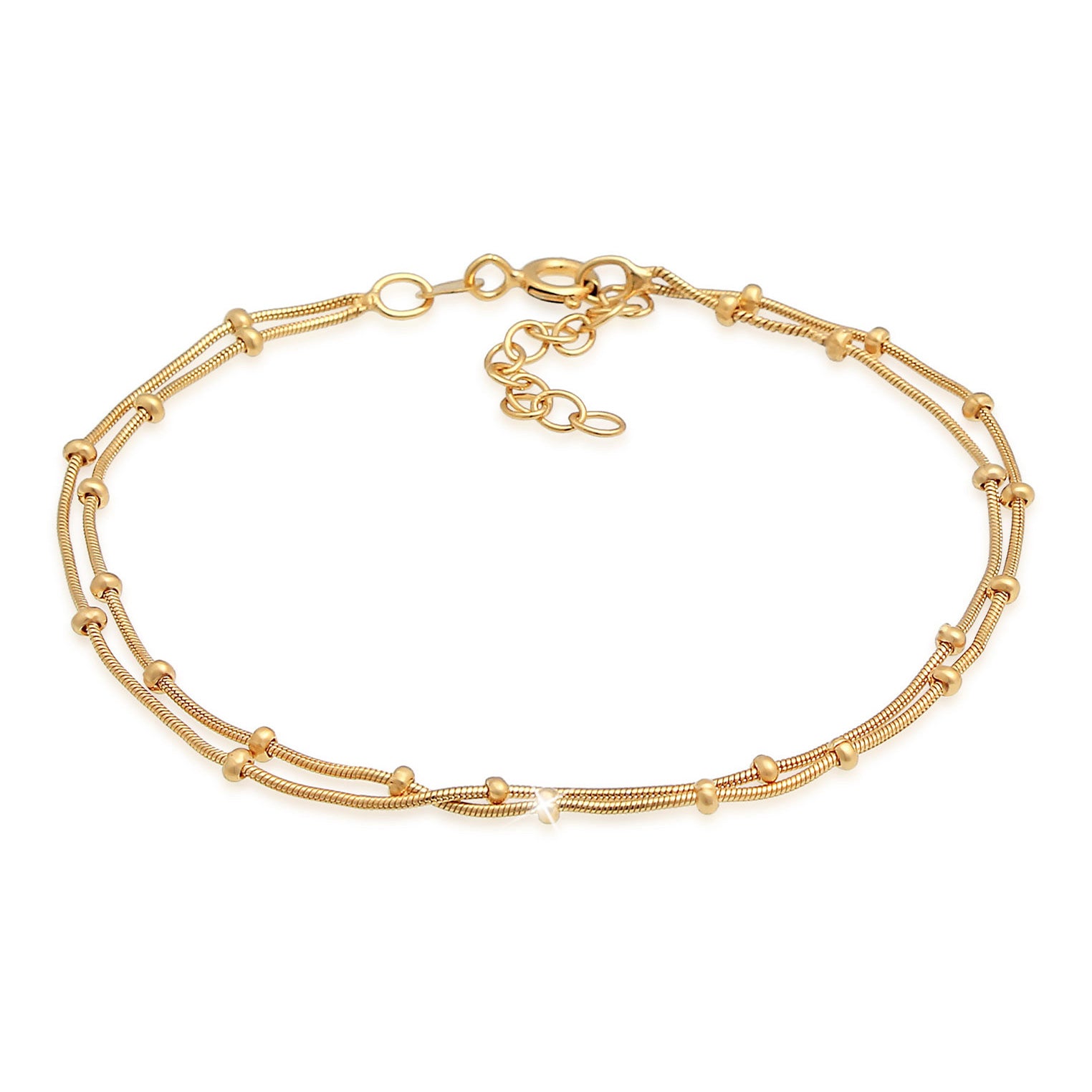 Gold - Elli | Kugel-Gliederarmband | 925 Sterling Silber vergoldet