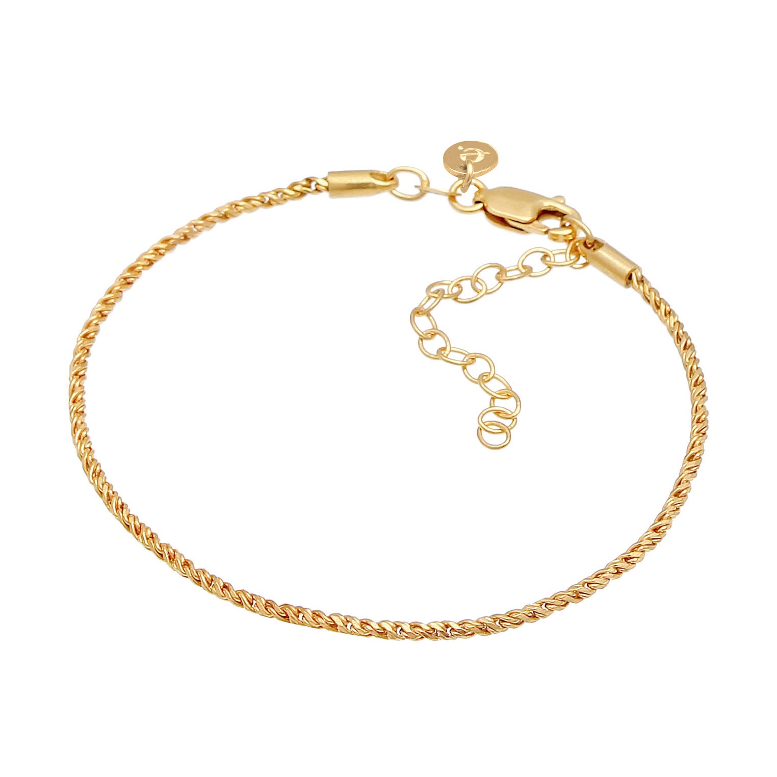 Gold - Elli PREMIUM | Kordel-Gliederarmband | 925 Sterling Silber vergoldet