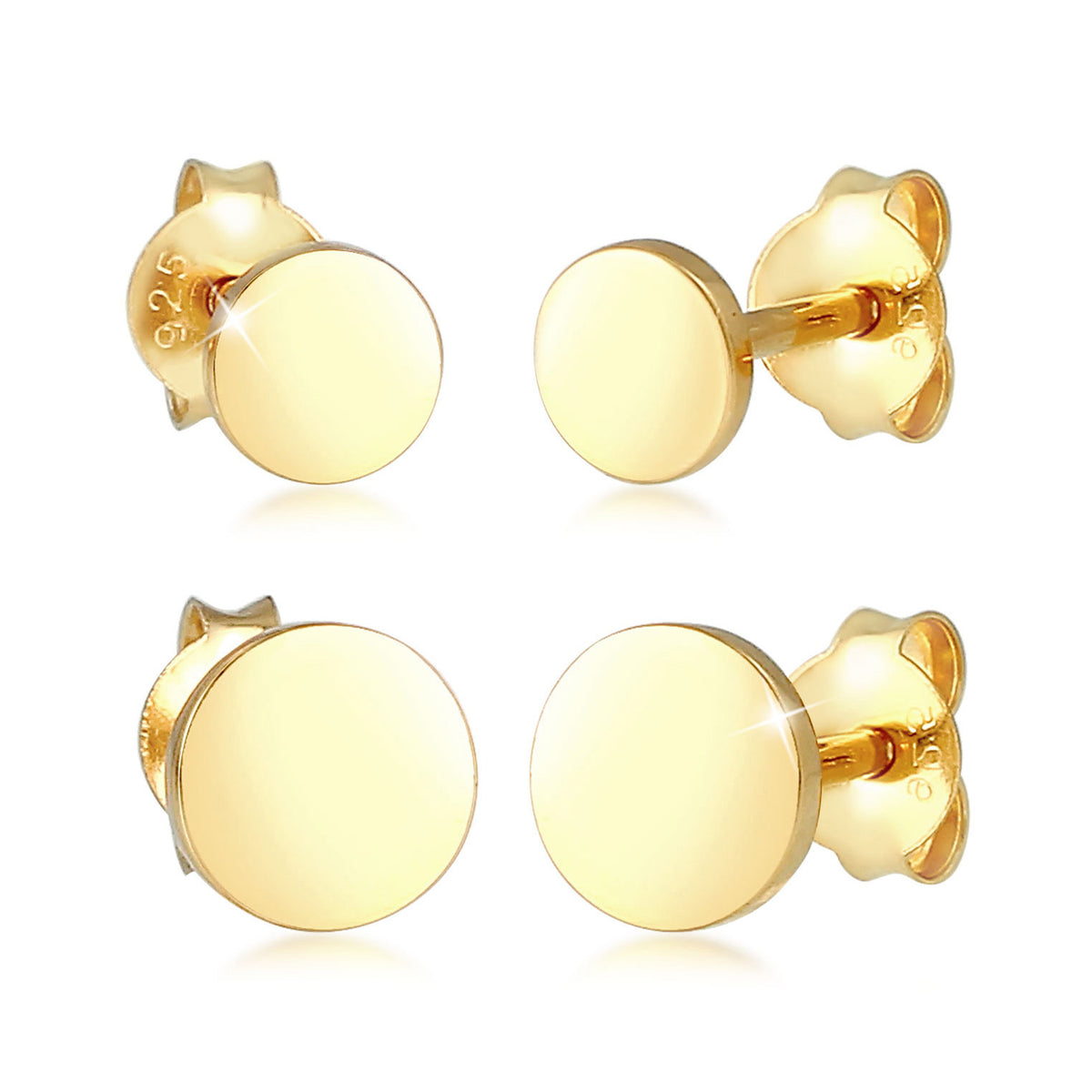 Gold - Elli | Ohrringset Geo | 925 Sterling Silber vergoldet