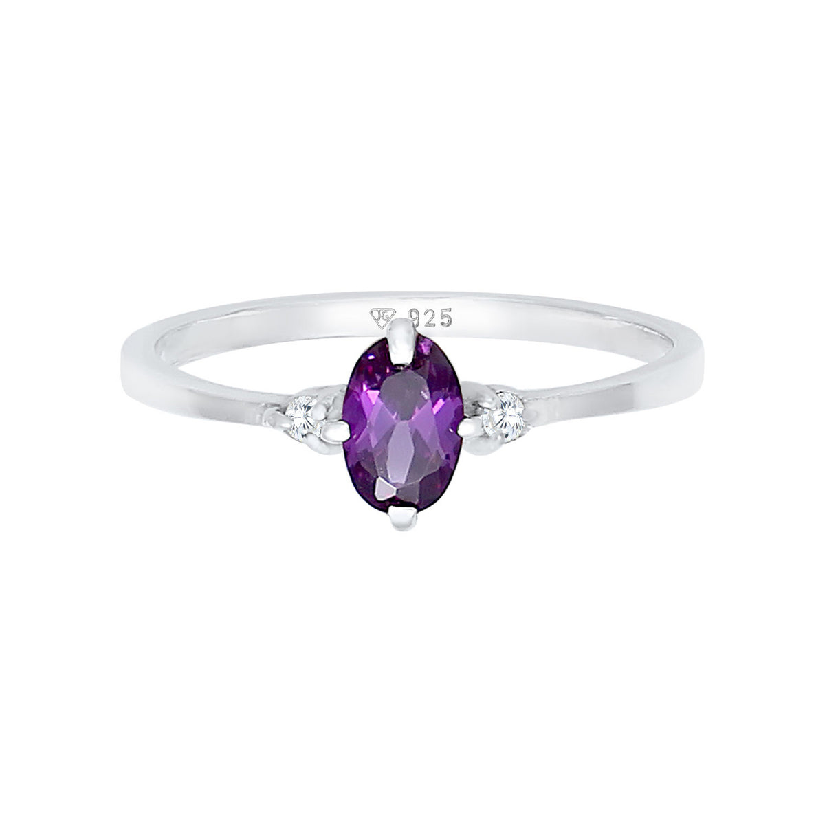 Silber - Elli | Ring | Zirkonia ( Violett ) | 925er Sterling Silber