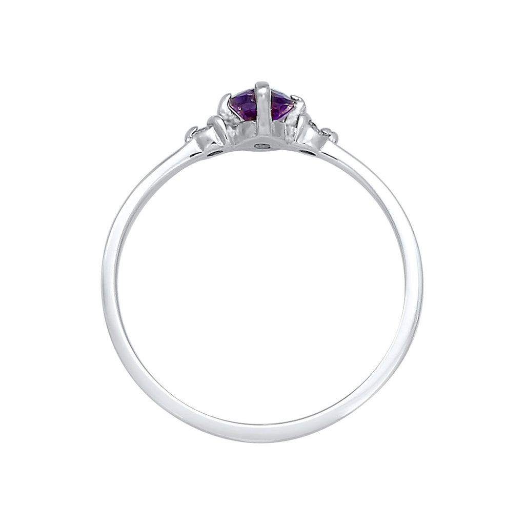 Silber - Elli | Ring | Zirkonia ( Violett ) | 925er Sterling Silber