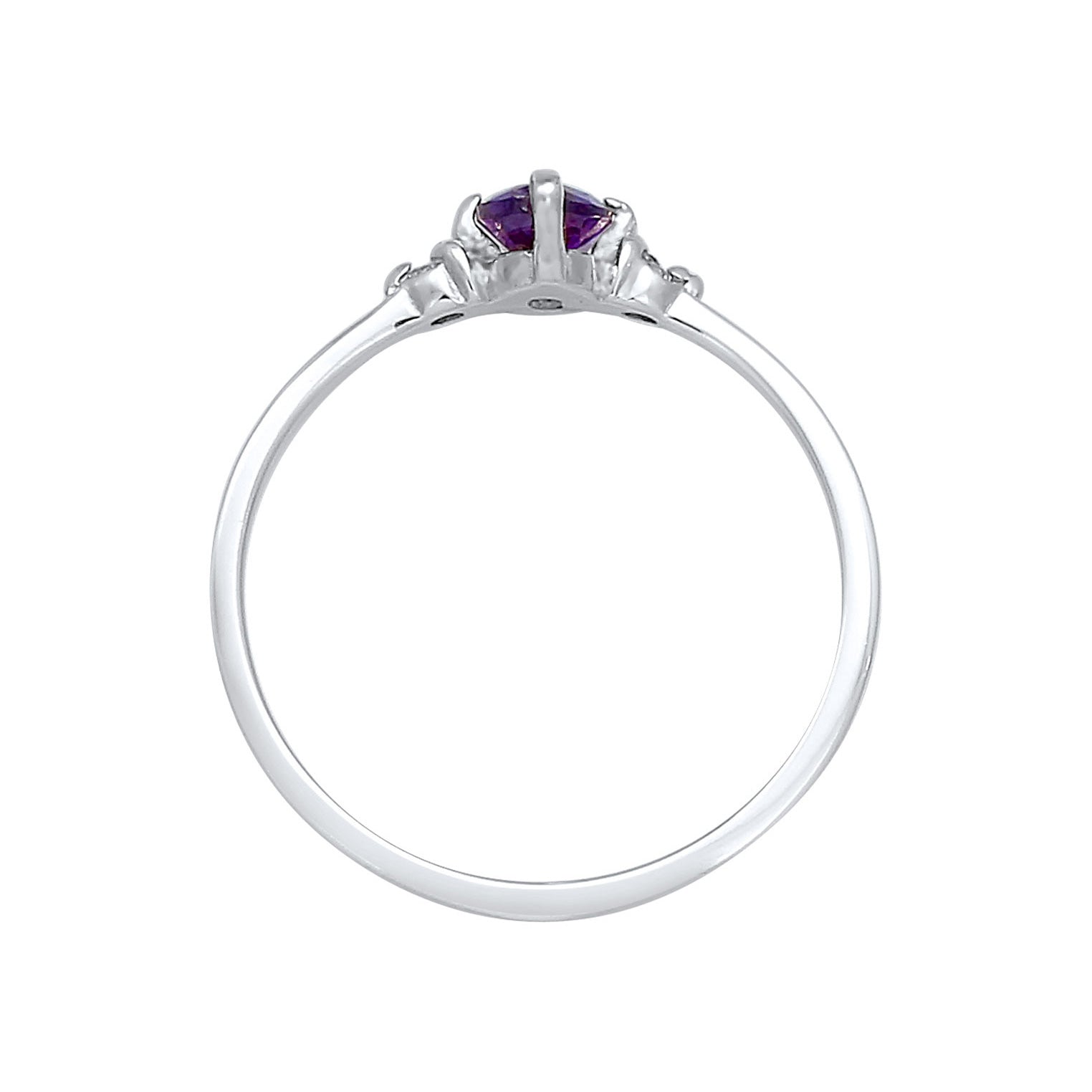 Silber - Elli | Ring | Zirkonia ( Violett ) | 925er Sterling Silber