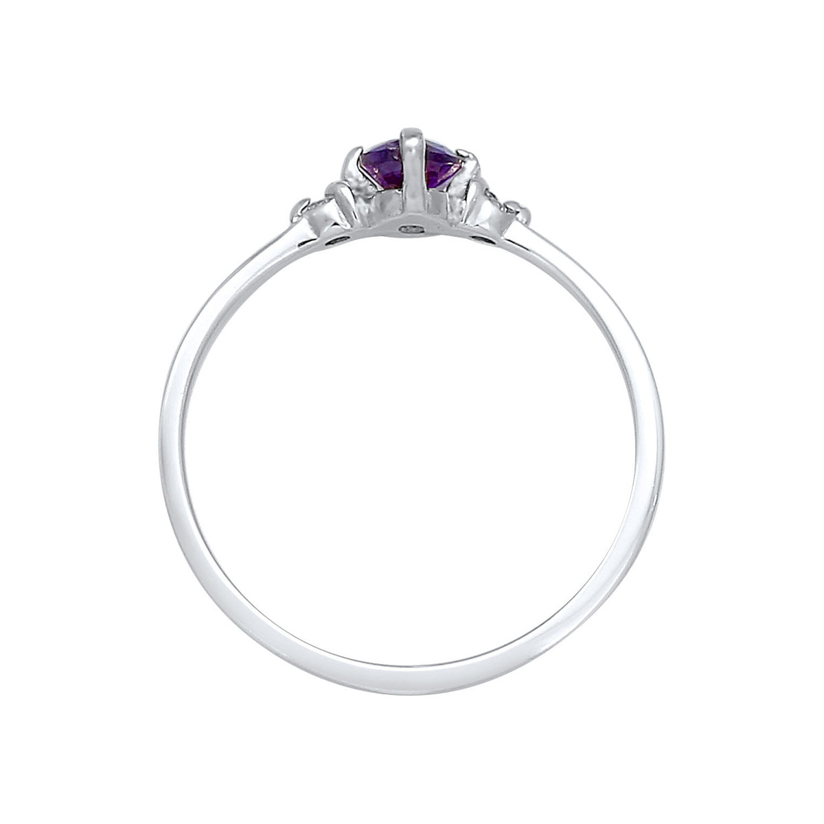 Silber - Elli | Ring | Zirkonia ( Violett ) | 925er Sterling Silber
