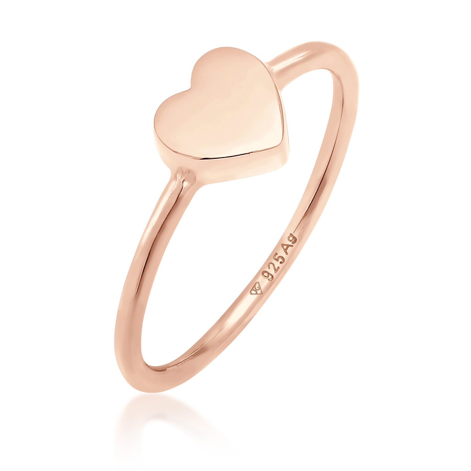 Roségold - Elli | Ring Herz | 925 Sterling Silber Rosegold