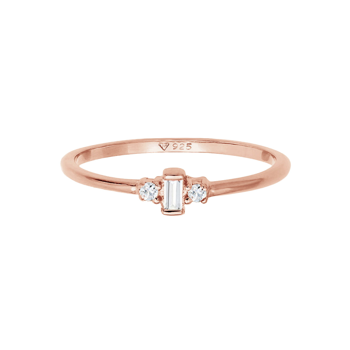 Roségold - Elli PREMIUM | Ring | Topas ( Weiß ) | 925 Sterling Silber Rosegold