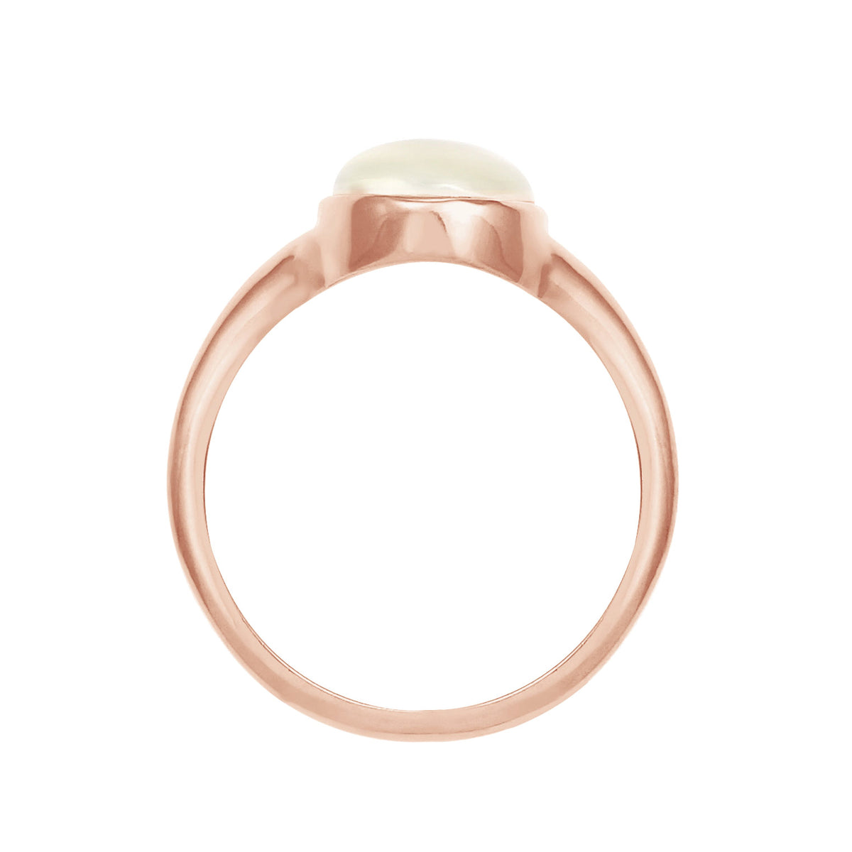 Roségold - Elli | Siegelring | Mondstein ( Weiß ) | 925 Sterling Silber Rosegold
