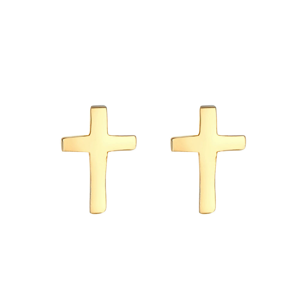 Gold - Elli | Ohrring Kreuz | 925 Sterling Silber vergoldet