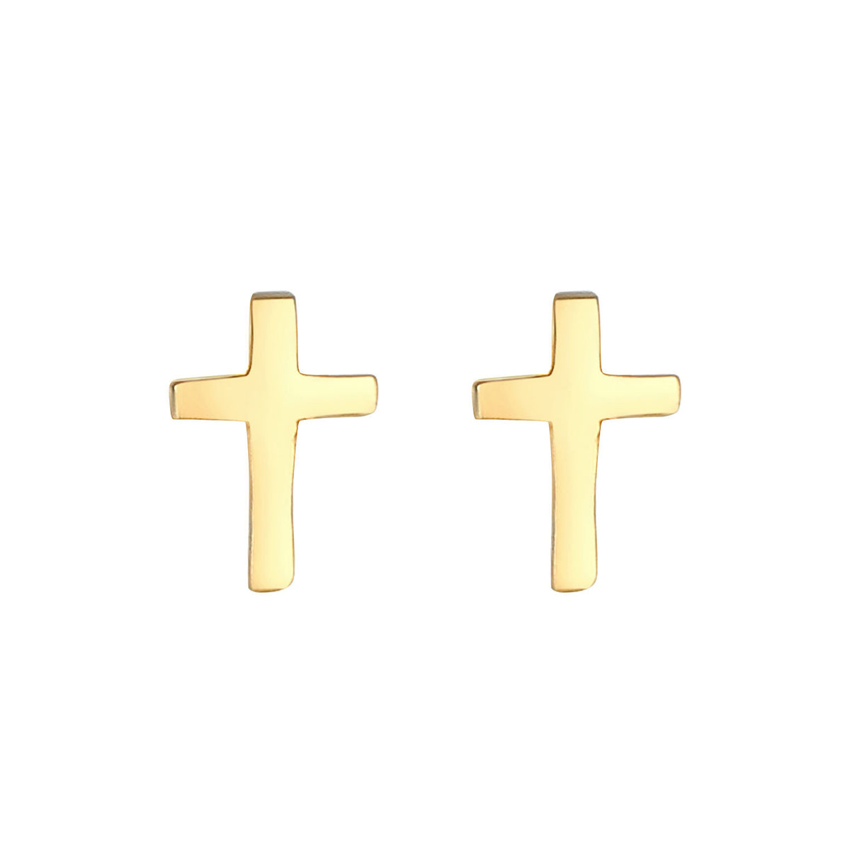 Gold - Elli | Ohrring Kreuz | 925 Sterling Silber vergoldet