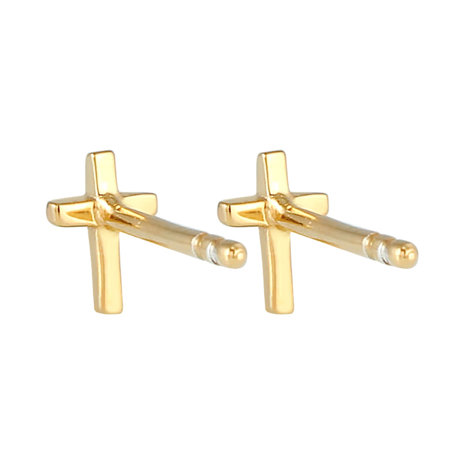 Gold - Elli | Ohrring Kreuz | 925 Sterling Silber vergoldet