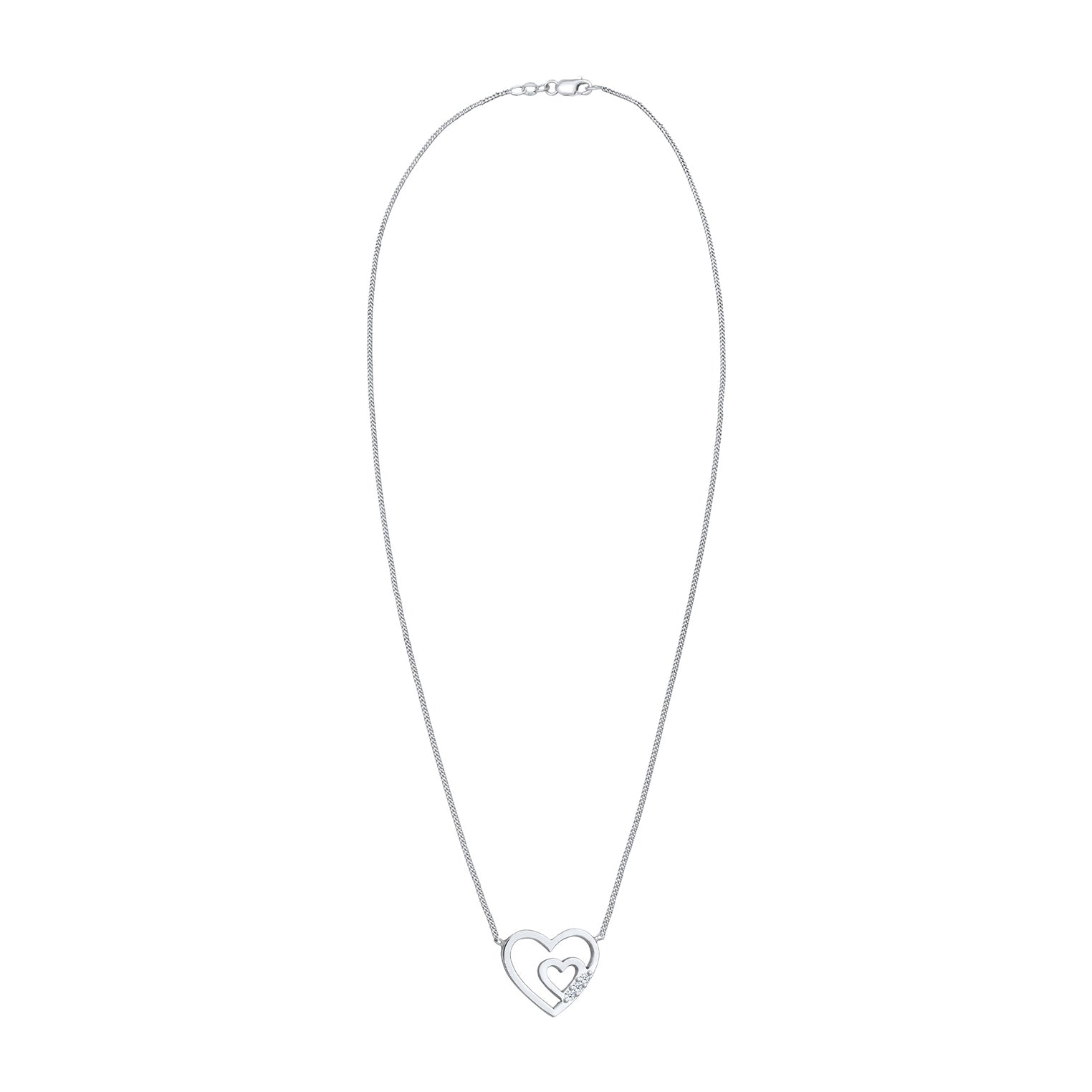 Silber - Elli DIAMONDS | Halskette | Diamant ( Weiß, 0,045 ct ) | 925er Sterling Silber