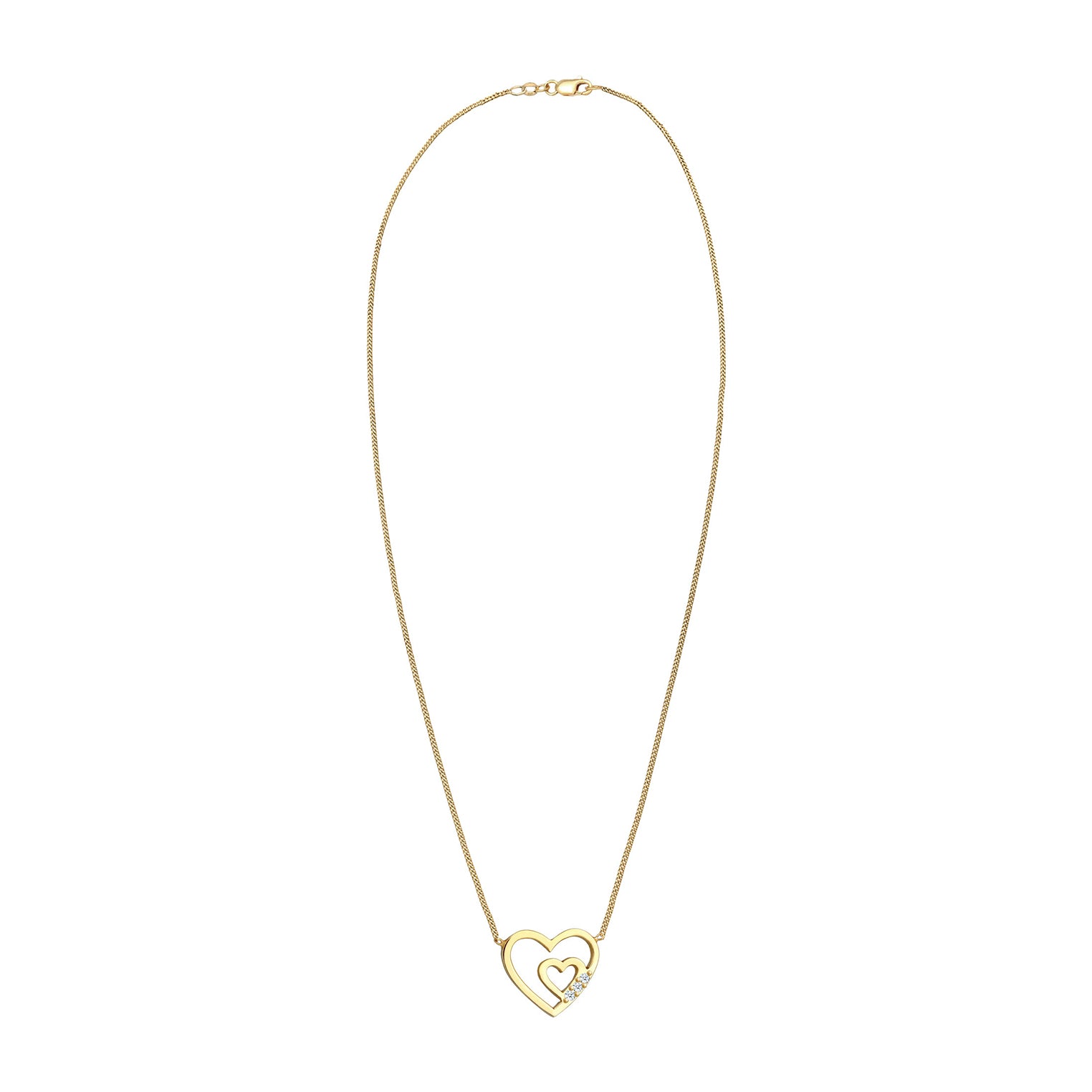 Gold - Elli DIAMONDS | Halskette | Diamant ( Weiß, 0,045 ct ) | 925 Sterling Silber vergoldet