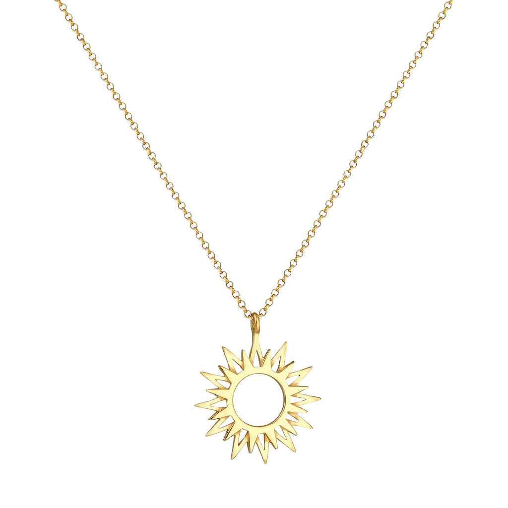 Gold - Elli | Halskette Sonne | 925 Sterling Silber vergoldet