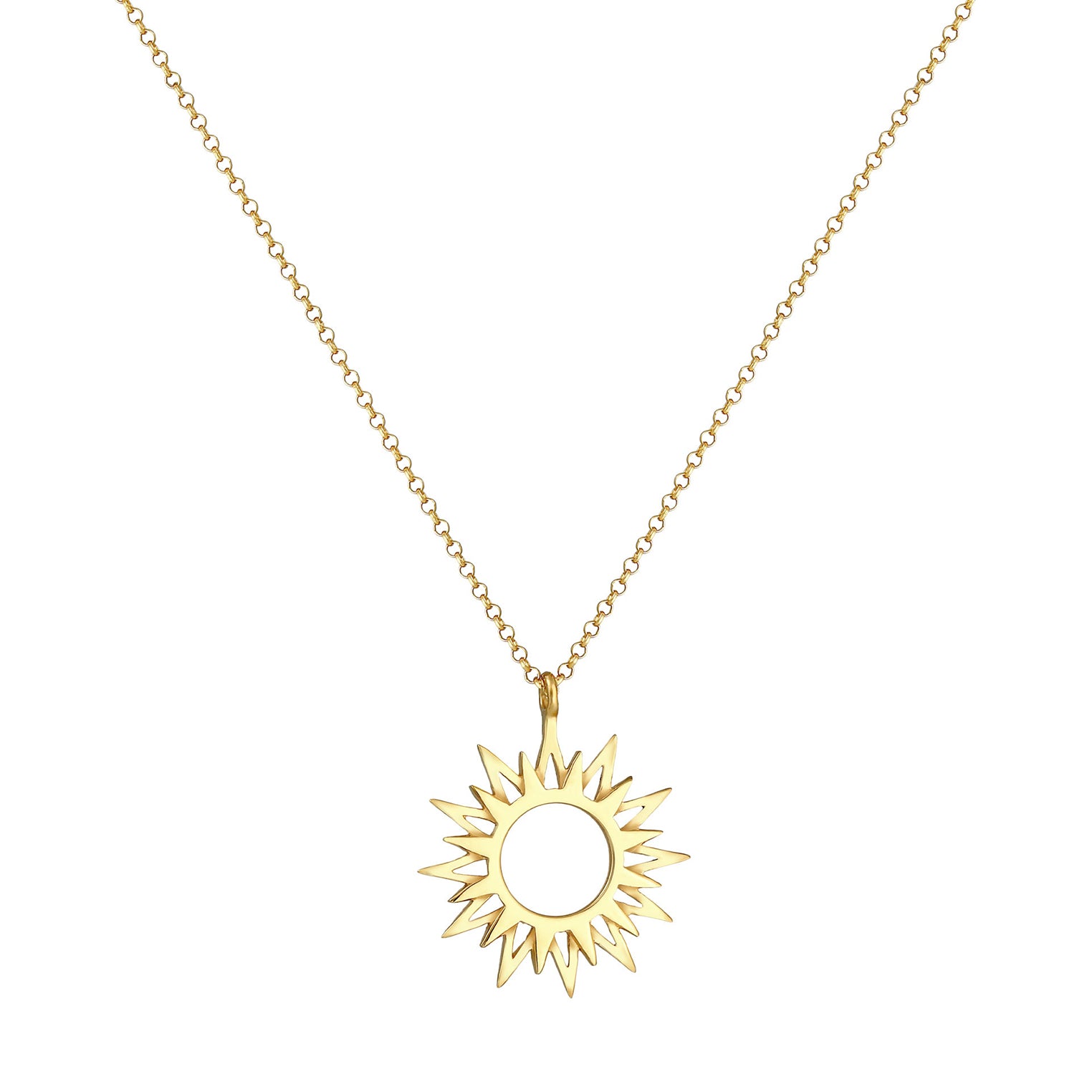 Gold - Elli | Halskette Sonne | 925 Sterling Silber vergoldet